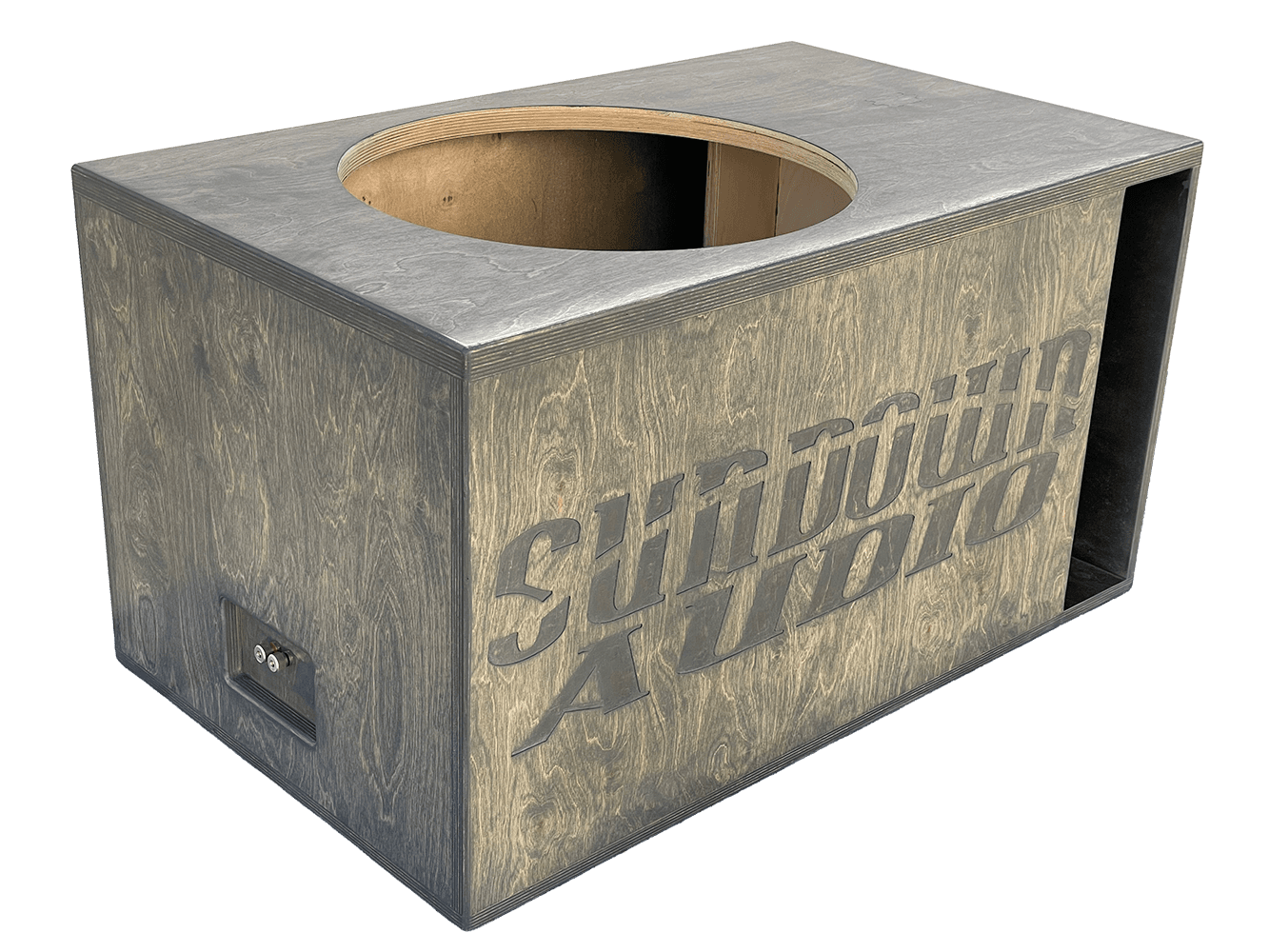 Premium ported subwoofer enclosure by Basshead Supply, available in Baltic birch or MDF